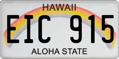 HI license plate EIC915