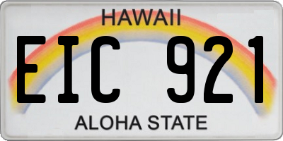 HI license plate EIC921