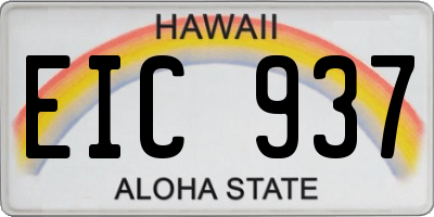 HI license plate EIC937