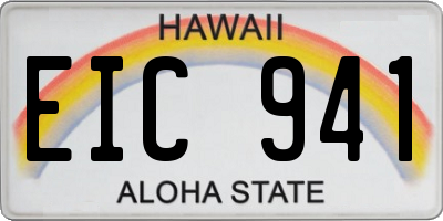 HI license plate EIC941