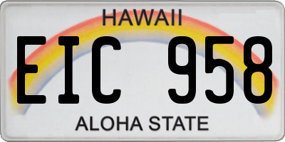 HI license plate EIC958