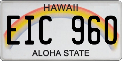HI license plate EIC960