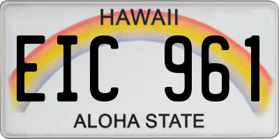 HI license plate EIC961