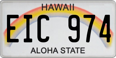 HI license plate EIC974