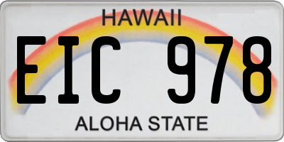 HI license plate EIC978