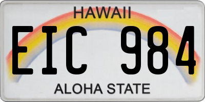 HI license plate EIC984