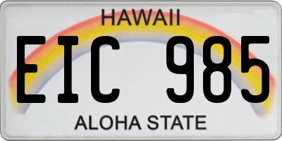 HI license plate EIC985