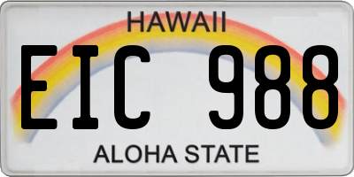 HI license plate EIC988