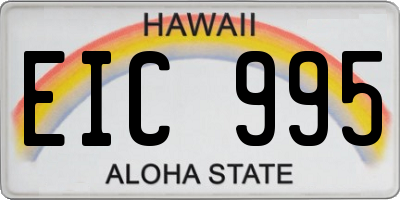 HI license plate EIC995