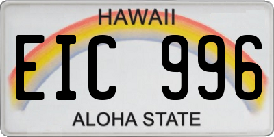 HI license plate EIC996