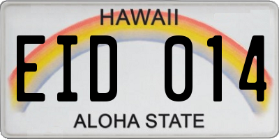 HI license plate EID014