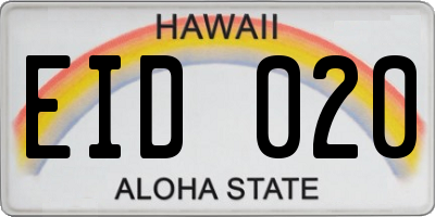 HI license plate EID020