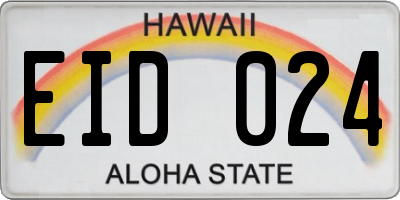 HI license plate EID024