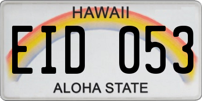 HI license plate EID053