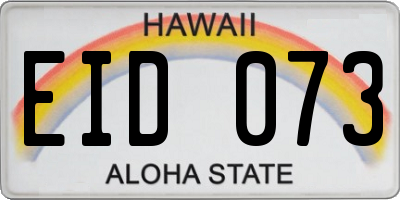 HI license plate EID073