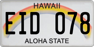 HI license plate EID078