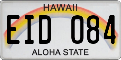 HI license plate EID084