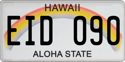 HI license plate EID090