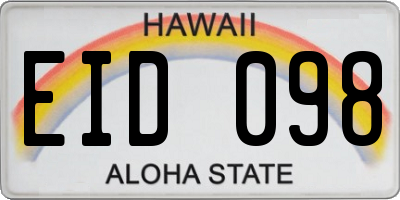 HI license plate EID098