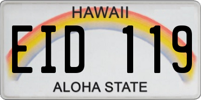 HI license plate EID119