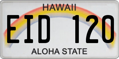 HI license plate EID120