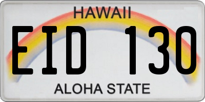 HI license plate EID130