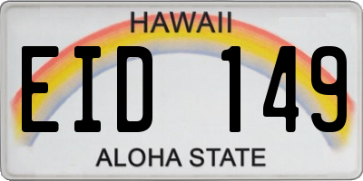 HI license plate EID149