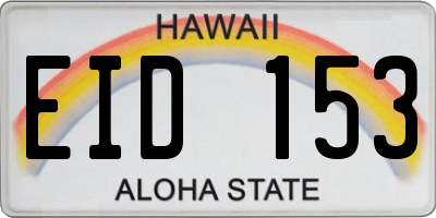 HI license plate EID153