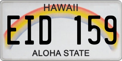 HI license plate EID159