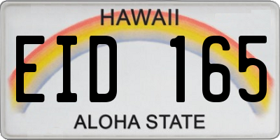 HI license plate EID165