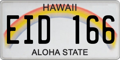 HI license plate EID166