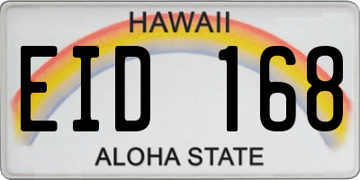 HI license plate EID168