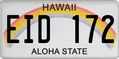 HI license plate EID172