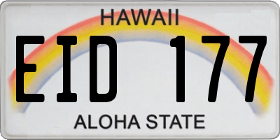 HI license plate EID177