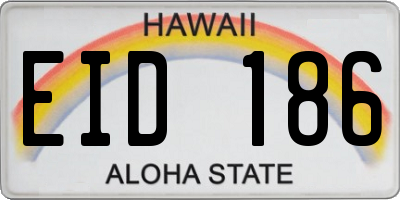 HI license plate EID186