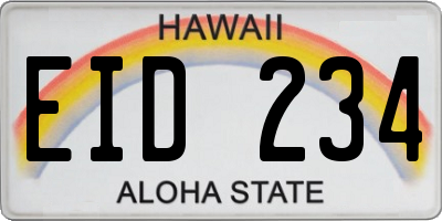 HI license plate EID234