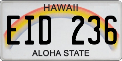 HI license plate EID236