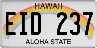 HI license plate EID237