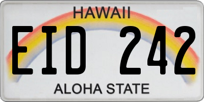 HI license plate EID242