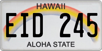 HI license plate EID245