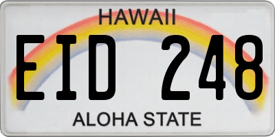 HI license plate EID248