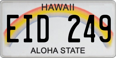 HI license plate EID249