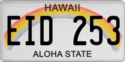 HI license plate EID253