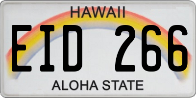 HI license plate EID266