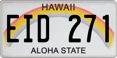 HI license plate EID271