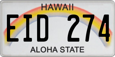 HI license plate EID274