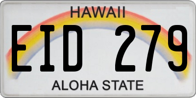 HI license plate EID279