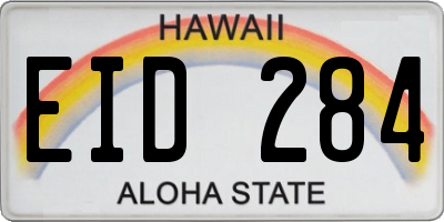 HI license plate EID284