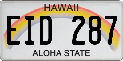 HI license plate EID287