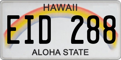 HI license plate EID288